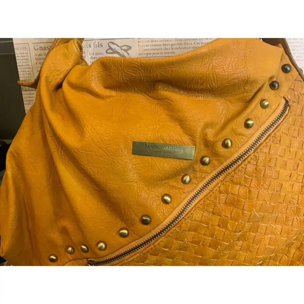 Marc Jacobs Leather Woven Hobo Bag